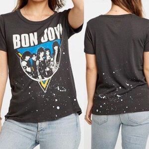 Chaser Bon Jovi Splatter Tee Grey Small